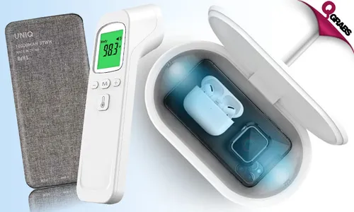 Disinfection Box with Wireless Charger & Infrared Thermometer + FREE Power Bank!